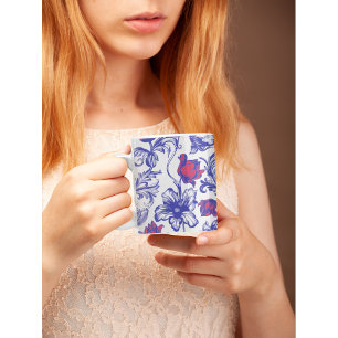 Caneca De Café Vintage Floral Coffee Mug Taça Botânica de Chá