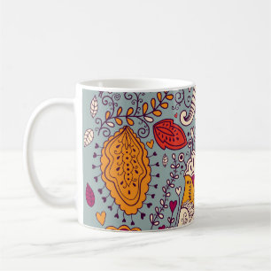 Caneca De Café Vintage Floral Elegante