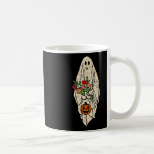 Caneca De Café Vintage Floral Ghost Cute Halloween Costume Engraç