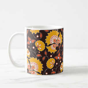 Caneca De Café Vintage Floral Invisível