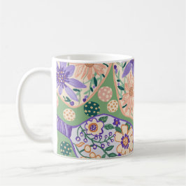 Caneca De Café Vintage Floral Pickleball Design