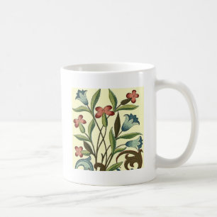 Caneca De Café Vintage Floral wallpaper, designer amarelo