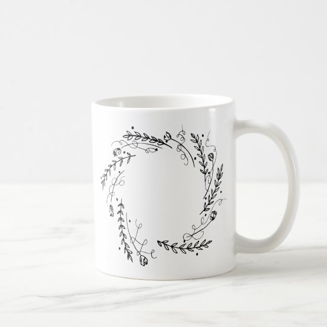 Caneca De Café Vintage Floral Wreath (Direita)
