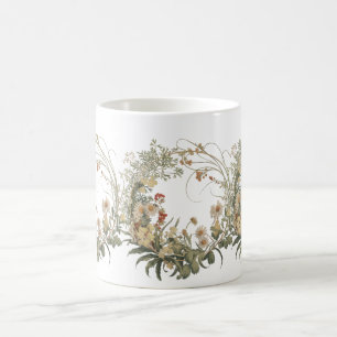 Caneca De Café Vintage Floral Wreath Mugs - Elegante Botânico