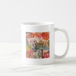 Caneca De Café Vintage Flowers Hula Colorful Hawaiian Tropical