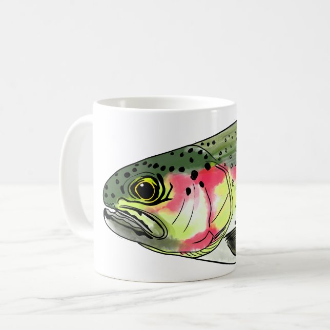 Caneca De Café Vintage Fly Fisheries Rainbow Trout (Frente Esquerda)