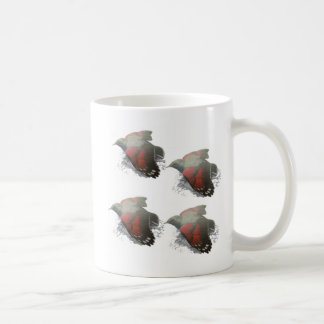 Caneca De Café Vintage Flying Bird Art – Red Wing Botanical Illus