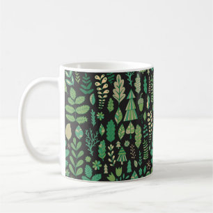 Caneca De Café Vintage Forest Floral Design