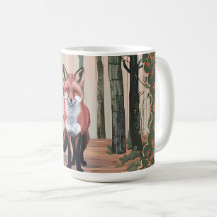 Caneca De Café Vintage Fox no Woods Nature-Inspirou arte