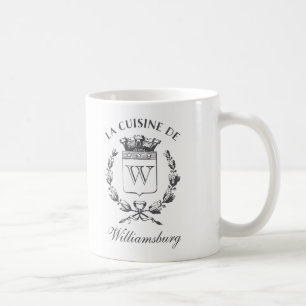 Caneca De Café Vintage French Crest Kitchen com nome personalizad
