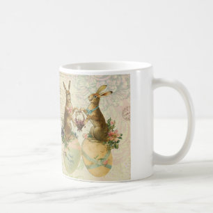 Caneca De Café Vintage French Easter Bunnies