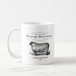 Caneca De Café Vintage French Sheep Typoografia Farmhouse Russo