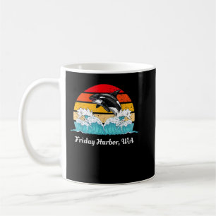 Caneca De Café Vintage Friday-Harbor Alustrou Orca Killer Wh