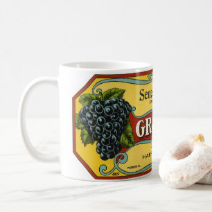 Caneca De Café Vintage Fruta Label Art, Seneca Lake Graphics