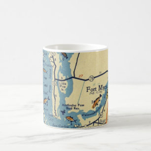 Caneca De Café Vintage Ft. Mapa de Myers
