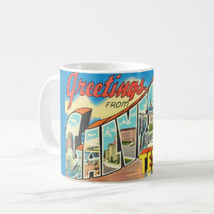 Caneca De Café Vintage Galveston Saudações