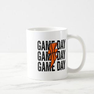 Caneca De Café Vintage Game Day Sketll Lightll Bolt Funny Team