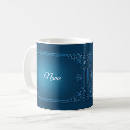 Caneca De Café Vintage Geometric Teal Turquoise Wedding Party