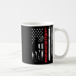 Caneca De Café Vintage Gift Lacrosse American Flag Lax - Uni-adul