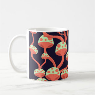 Caneca De Café Vintage Graphics Mushroom Sem Fios Padrão
