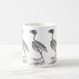Caneca De Café Vintage gravura de esqueleto de bebê