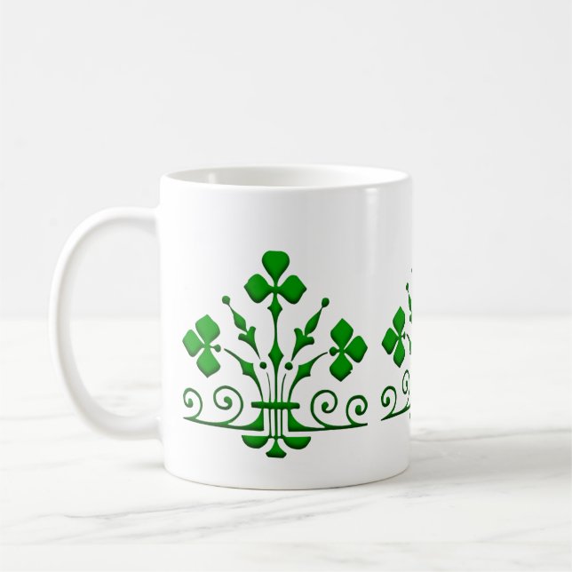 Caneca De Café Vintage Green Shamrocks (Esquerda)