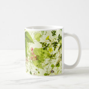 Caneca De Café Vintage Greenerescência Botânica Flores Selvagens