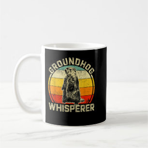 Caneca De Café Vintage Groundhog Whisperer Silhouette Gift Ground