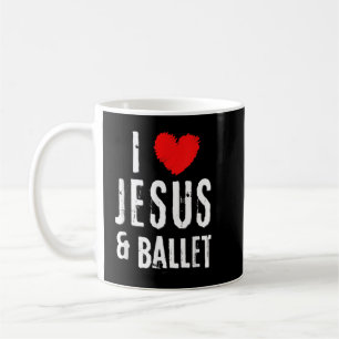 Caneca De Café Vintage Grunge I Love JESUS And BALÉ, Christian
