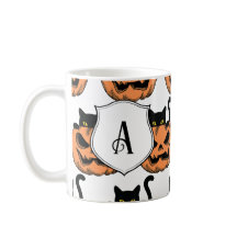 Vintage Halloween Cat Spooky Patterno Personalizad