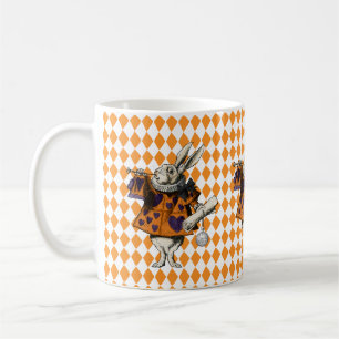 Caneca De Café Vintage Halloween Coelho Branco Alice No País das 