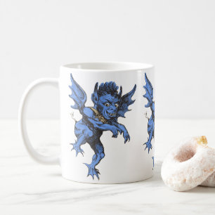 Caneca De Café Vintage Halloween, Scary Evil Gargoyle Demon