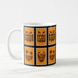 Caneca De Café Vintage Halloween Spooky Pumpkin Boo Crew Retro