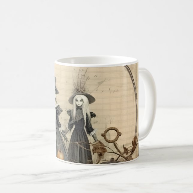 Caneca De Café Vintage Halloween Witchcraft (12) (Frente Esquerda)