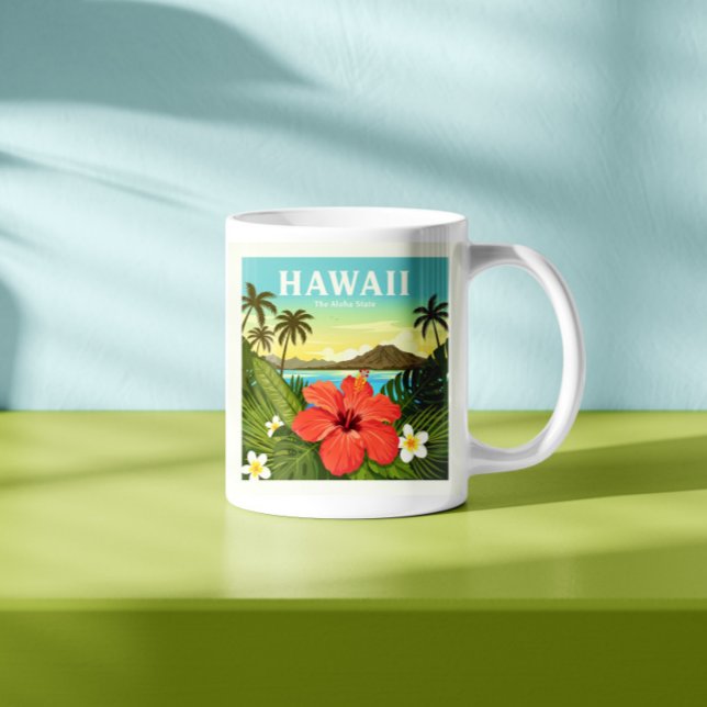 Caneca De Café Vintage Hawaii (Criador carregado)