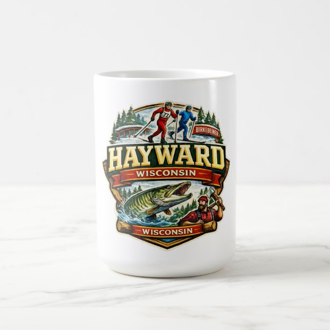 Caneca De Café Vintage Hayward Wisconsin Birkebeiner Skiing (Centro)