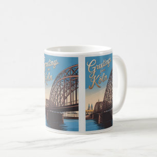 Caneca De Café Vintage Hohenzollern Bridge cologne presente na Al