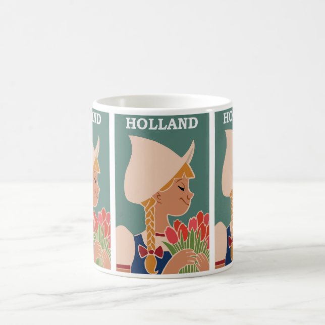 Caneca De Café Vintage Holland: Viagem Tulip Fields (Centro)
