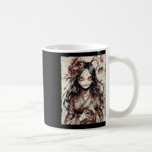 Caneca De Café Vintage Horror Anime Girl Manga Japonês Creepy Ha