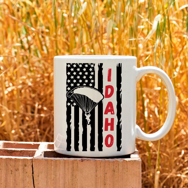 Caneca De Café Vintage Idaho Paragliding Skydiving (Criador carregado)