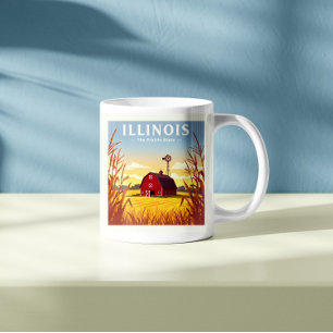 Caneca De Café Vintage Illinois