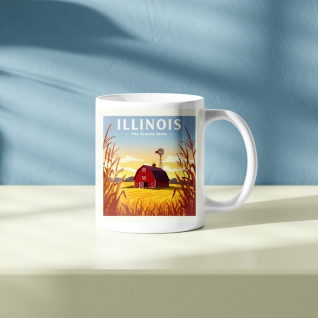 Caneca De Café Vintage Illinois (Criador carregado)