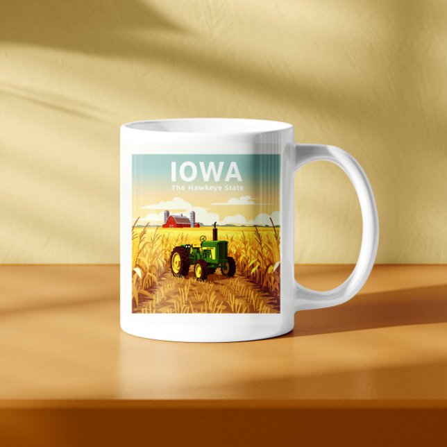 Caneca De Café Vintage Iowa (Criador carregado)