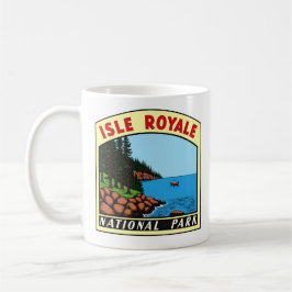 Caneca De Café Vintage Isle Royal Nation Park Michigan