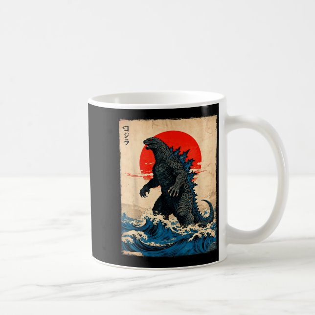 Caneca De Café Vintage Japanese Art Kaiju Monster  (Direita)