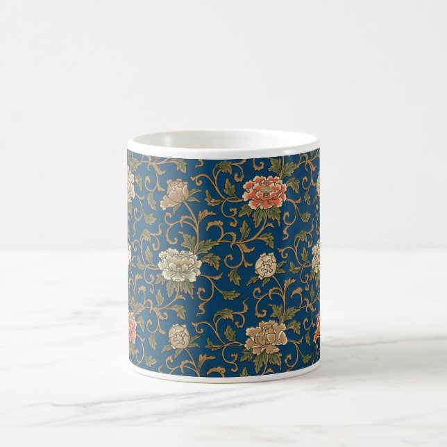Caneca De Café Vintage Japonês Chrysanthemum Impressão (Centro)