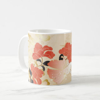 Caneca De Café Vintage Japonês Floral Art