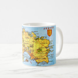 Caneca De Café Vintage Jersey Map