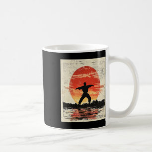 Caneca De Café Vintage Karate - Silhouette Afetada - Japão Mart