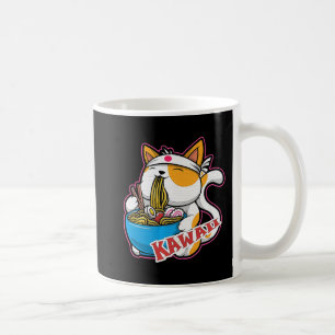 Caneca De Café vintage kawaii comendo ramen anime retro Japane